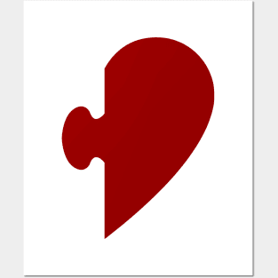 Heart Puzzle Piece T-Shirt Posters and Art